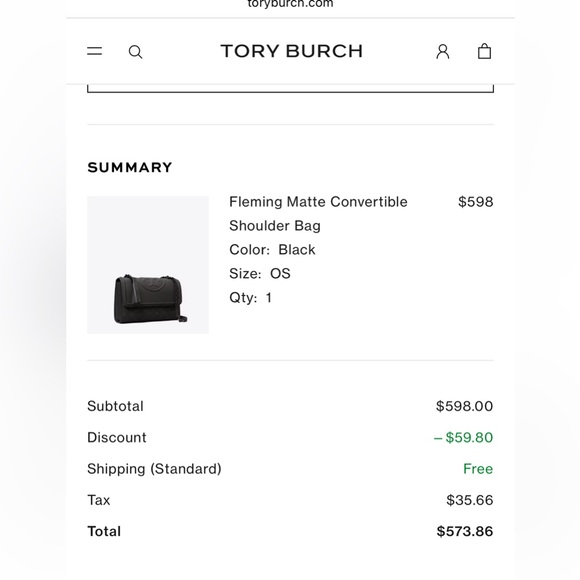 Tory Burch Fleming Matte Black Convertible Shoulder Bag - Picture 6 of 7